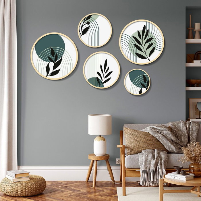 Wallity Yats-22 Conjunto de 5 Cuadros Decorativos Multicolor